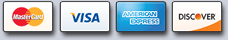 MasterCard, Visa, American Express, Discover MasterCard, Visa, American Express, Discover